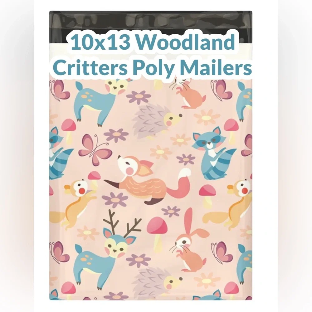 Woodland Critters Poly Mailers 10x13 Pack of 25